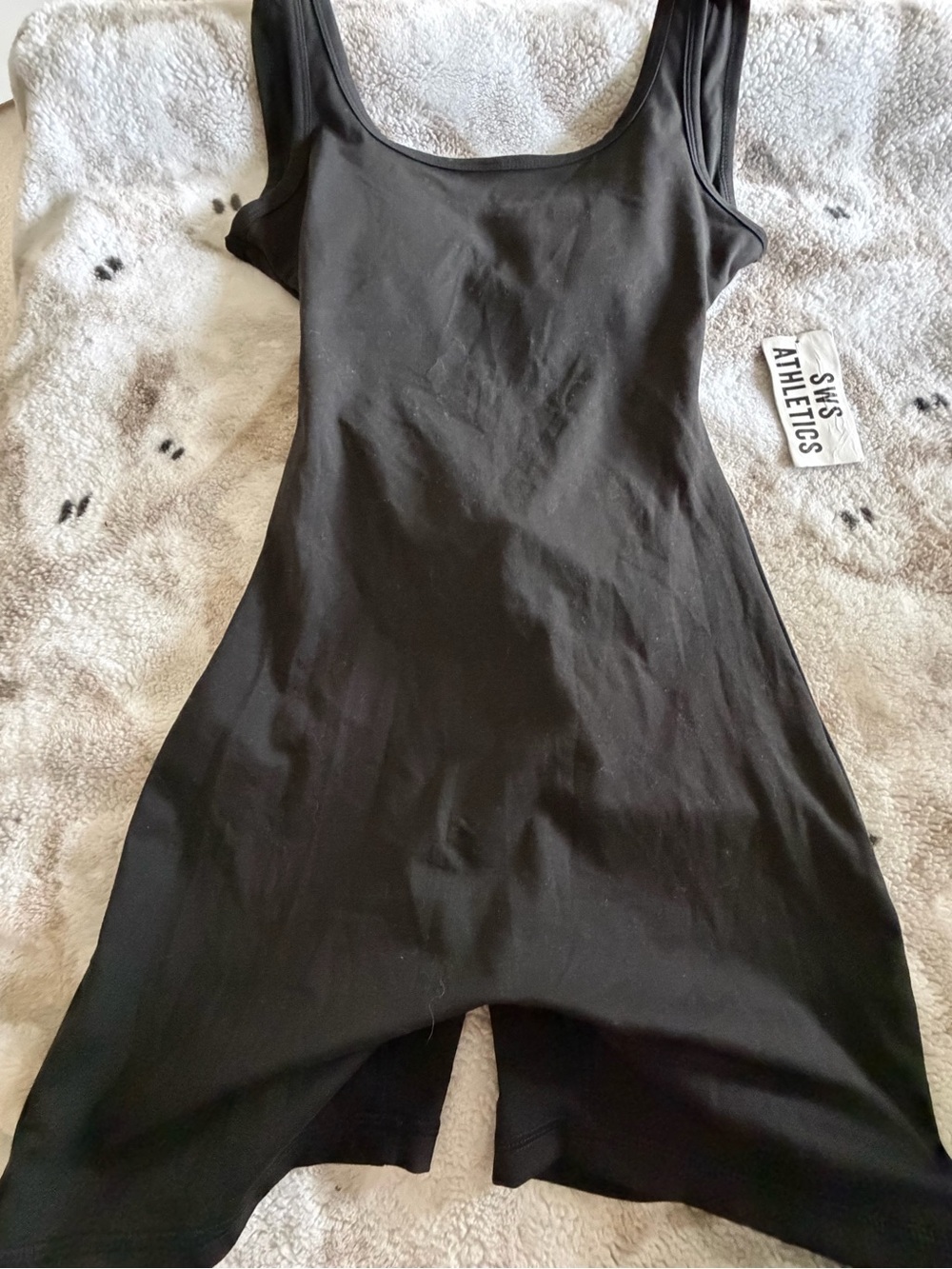 Black Sleeveless Athletic One-Piece Romper